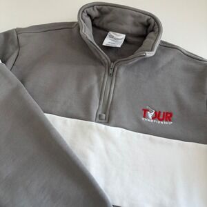 Barstool Golf‎ Tour Championship Gray White 1/4 Zip Pullover Men's XS